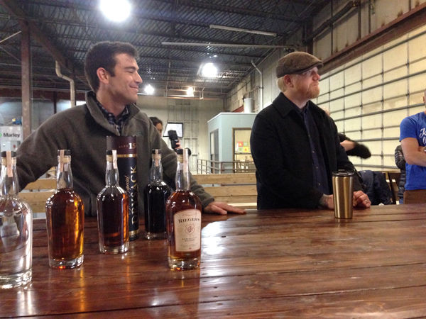 J. Rieger founders Andy Rieger (left) and Ryan Maybee discussed the origins of the brand and method behind their whiskey blended with sherry.