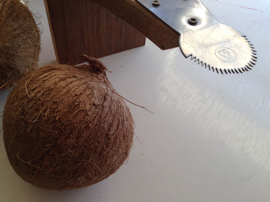 Grating Coconut for Sticky Rice Dessert